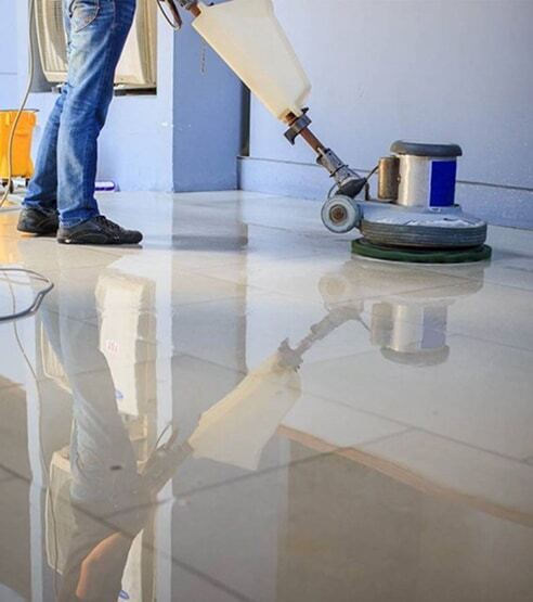 Commercial floor polishing in progress – Horizon Cleaning Services, Sydney